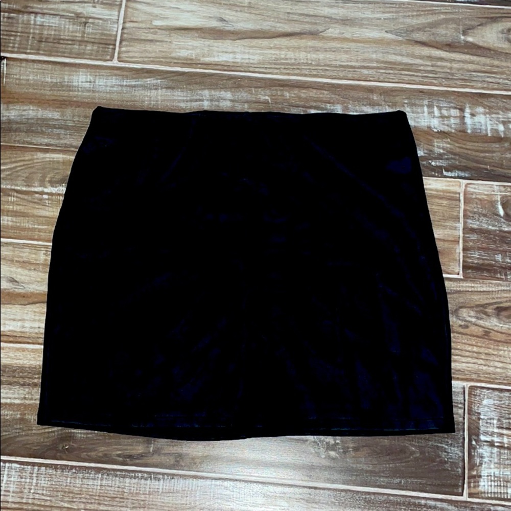 Black leather skirt